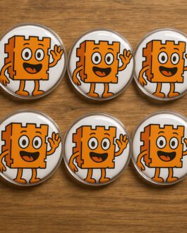 Set 6 chapitas personalizables 3cms