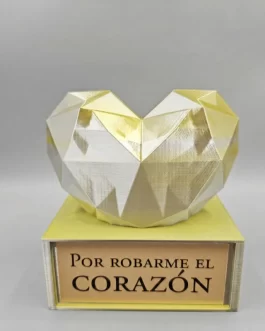 Trofeo San Valentín "Corazón Low Poly" – 13 cm de Arte Dual