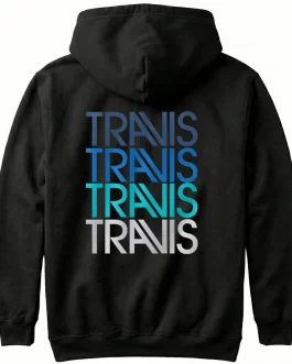 Polerón Travis - "Blue Gradient Stack" (Logo Degradado) | Negro