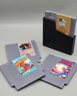 Pack Posavasos Gamer Estilo Cartucho NES (Set x4) + Estuche | 100% Personalizables