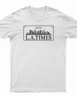 Polera Travis "LA TIMES" BLANCA  – Modelo Exclusivo Pixel Regalos