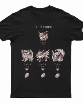 Polera Pokémon Eeveelutions Retro – Kanto Pixel Art